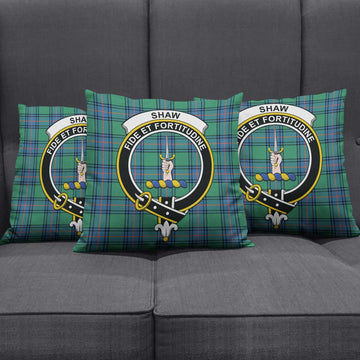 Shaw Ancient Tartan Pillow Cover with Family Crest