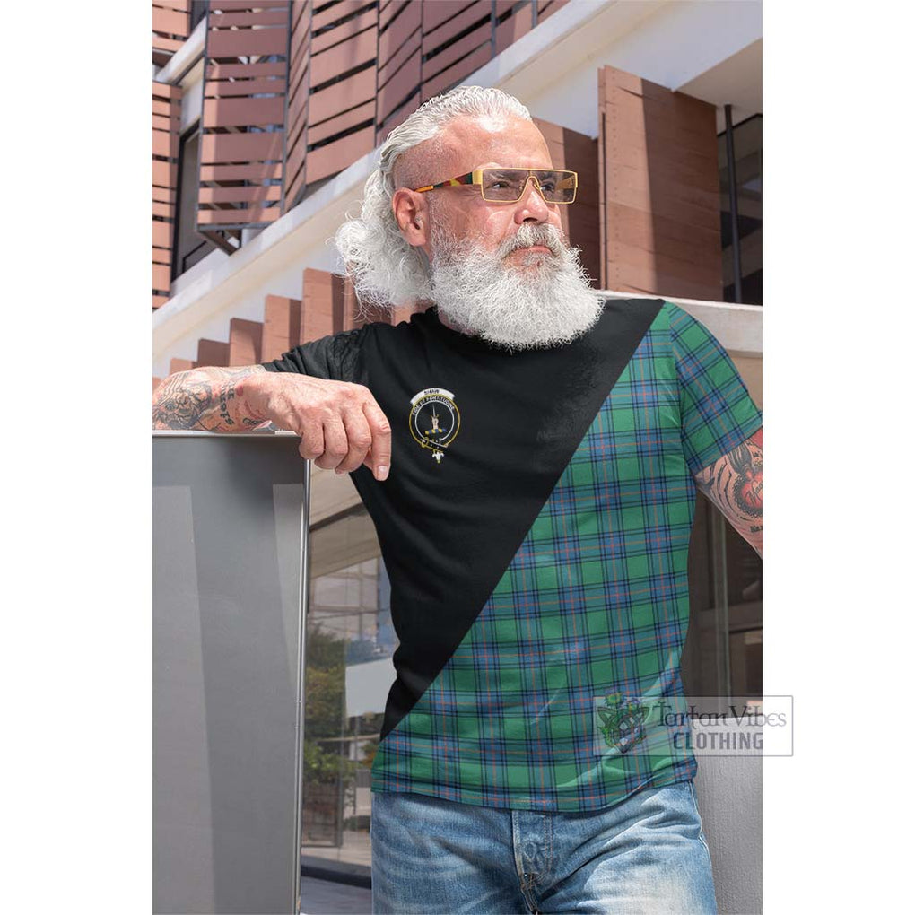 Tartan Vibes Clothing Shaw Ancient Tartan Cotton T-shirt with Family Crest and Military Logo Style