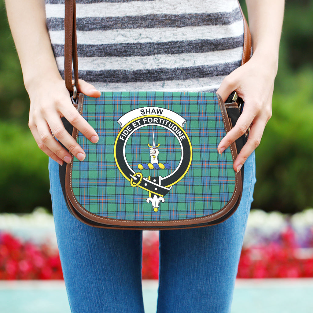 Shaw Ancient Tartan Saddle Bag with Family Crest One Size - Tartan Vibes Clothing