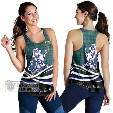 Shaw Ancient Tartan Women's Racerback Tanks with Alba Gu Brath Regal Lion Emblem