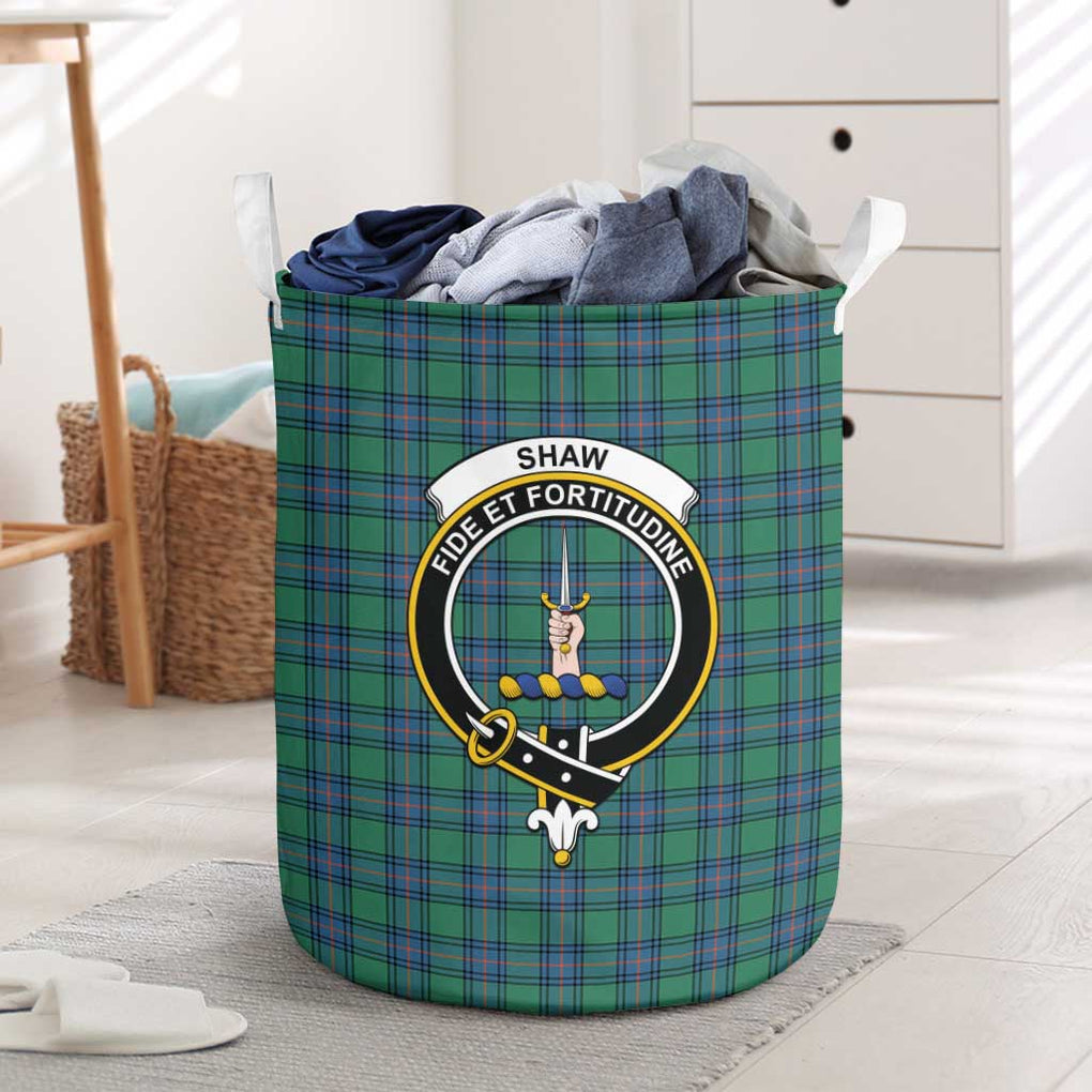 Shaw Ancient Tartan Laundry Basket with Family Crest One Size - Tartanvibesclothing Shop