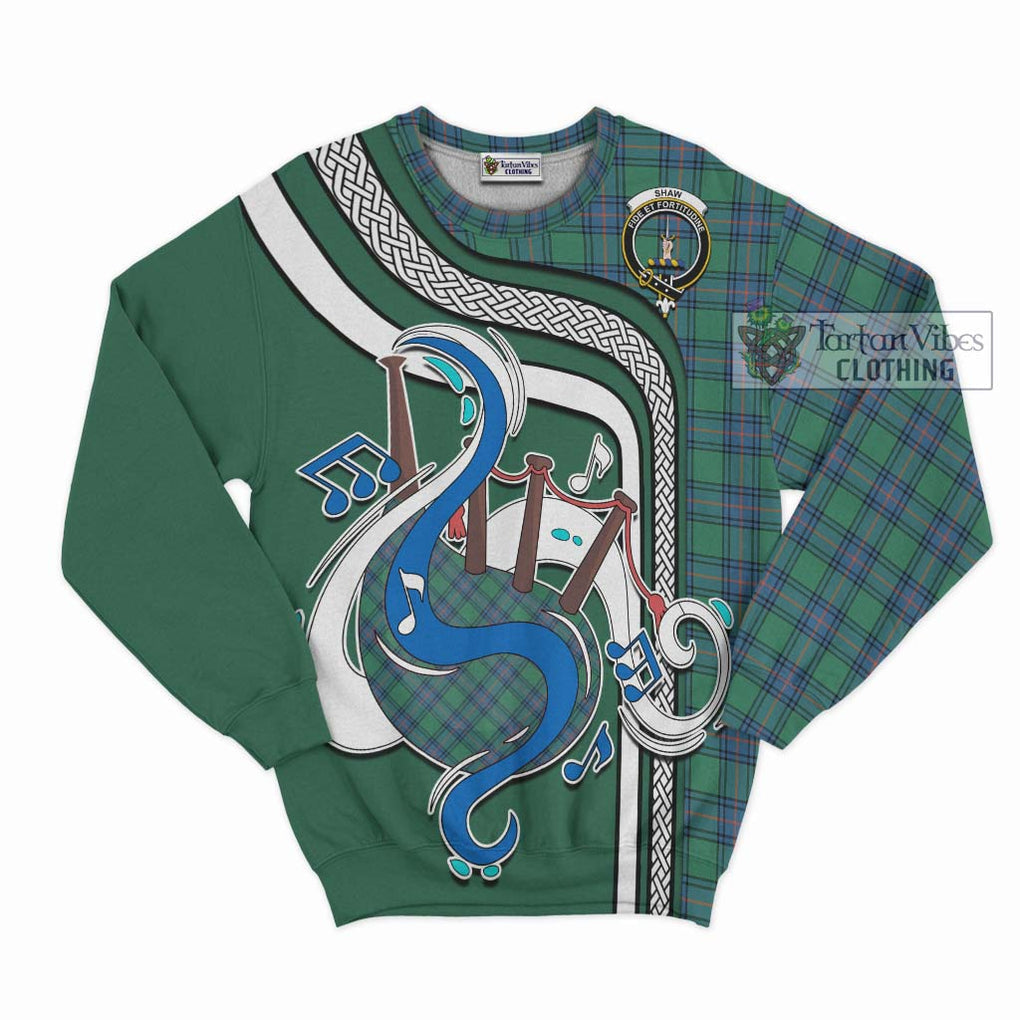 Tartan Vibes Clothing Shaw Ancient Tartan Sweatshirt with Epic Bagpipe Style