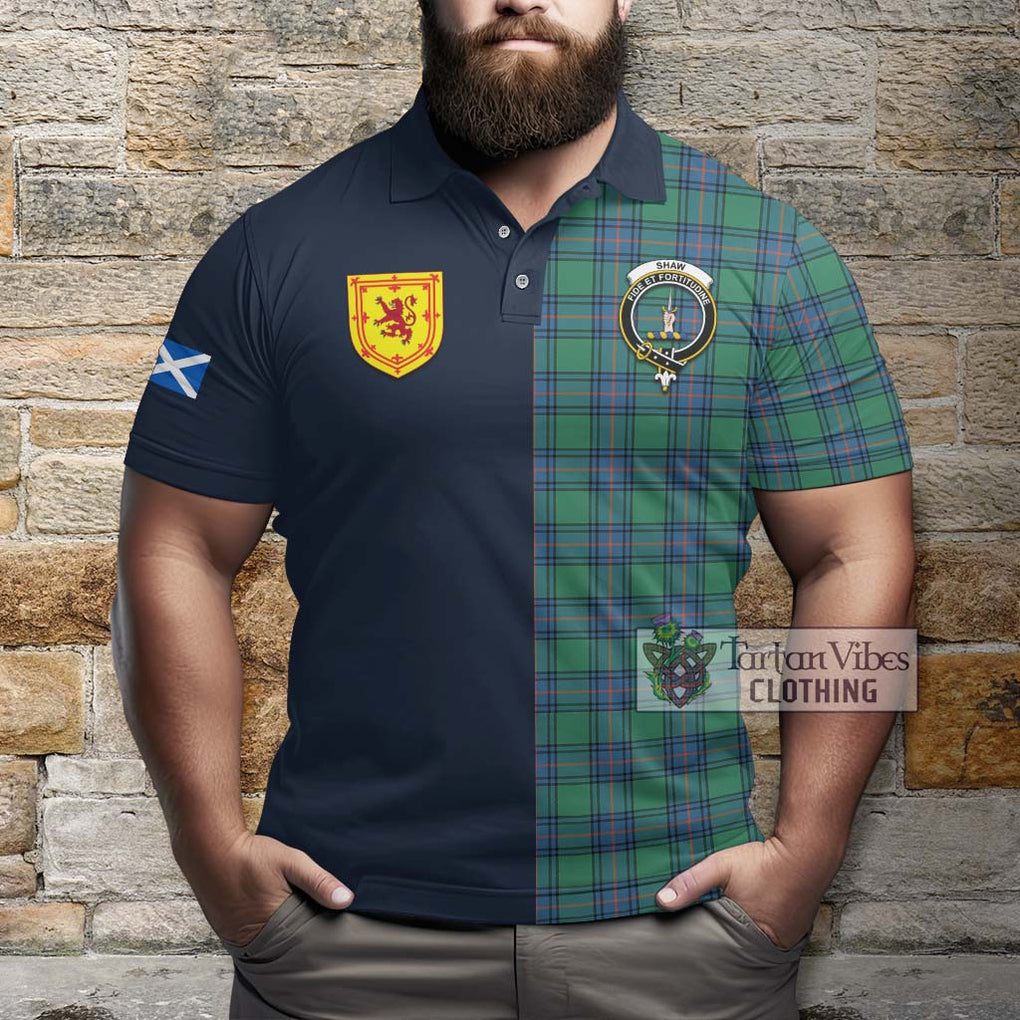 Tartan Vibes Clothing Shaw Ancient Tartan Polo Shirt with Scottish Lion Royal Arm Half Style