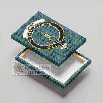 Shaw Ancient Tartan Canvas Print Wall Art with Family Crest