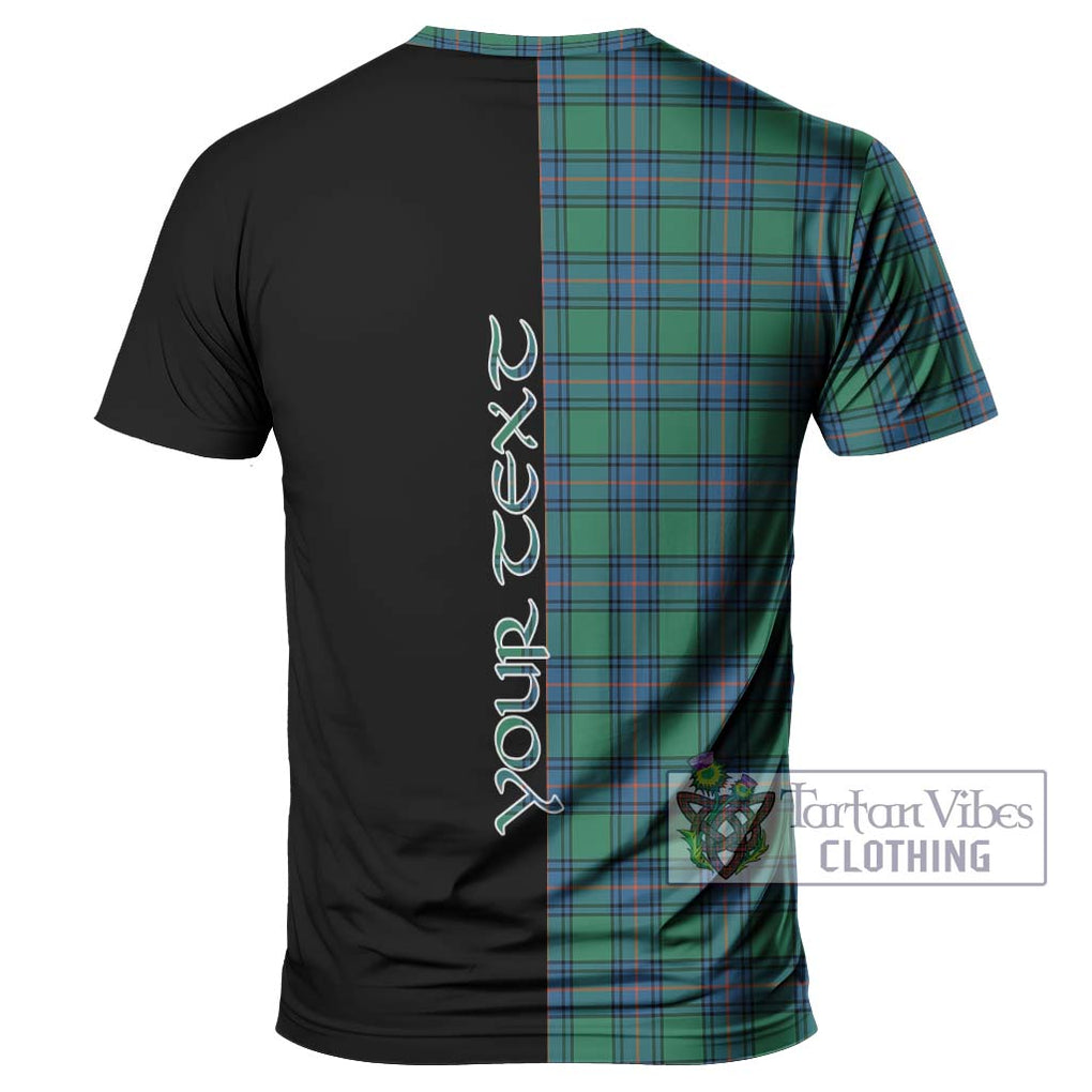 Shaw Ancient Tartan T-Shirt with Family Crest and Half Of Me Style - Tartanvibesclothing Shop