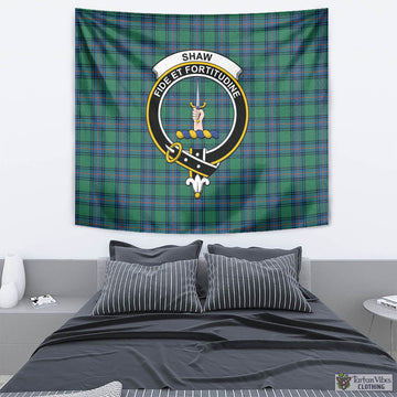 Shaw Ancient Tartan Tapestry Wall Hanging and Home Decor for Room with Family Crest