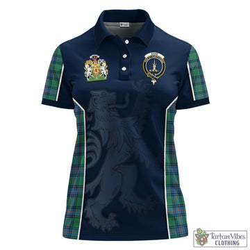 Shaw Ancient Tartan Women's Polo Shirt with Family Crest and Lion Rampant Vibes Sport Style