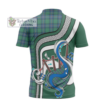 Shaw Ancient Tartan Zipper Polo Shirt with Epic Bagpipe Style