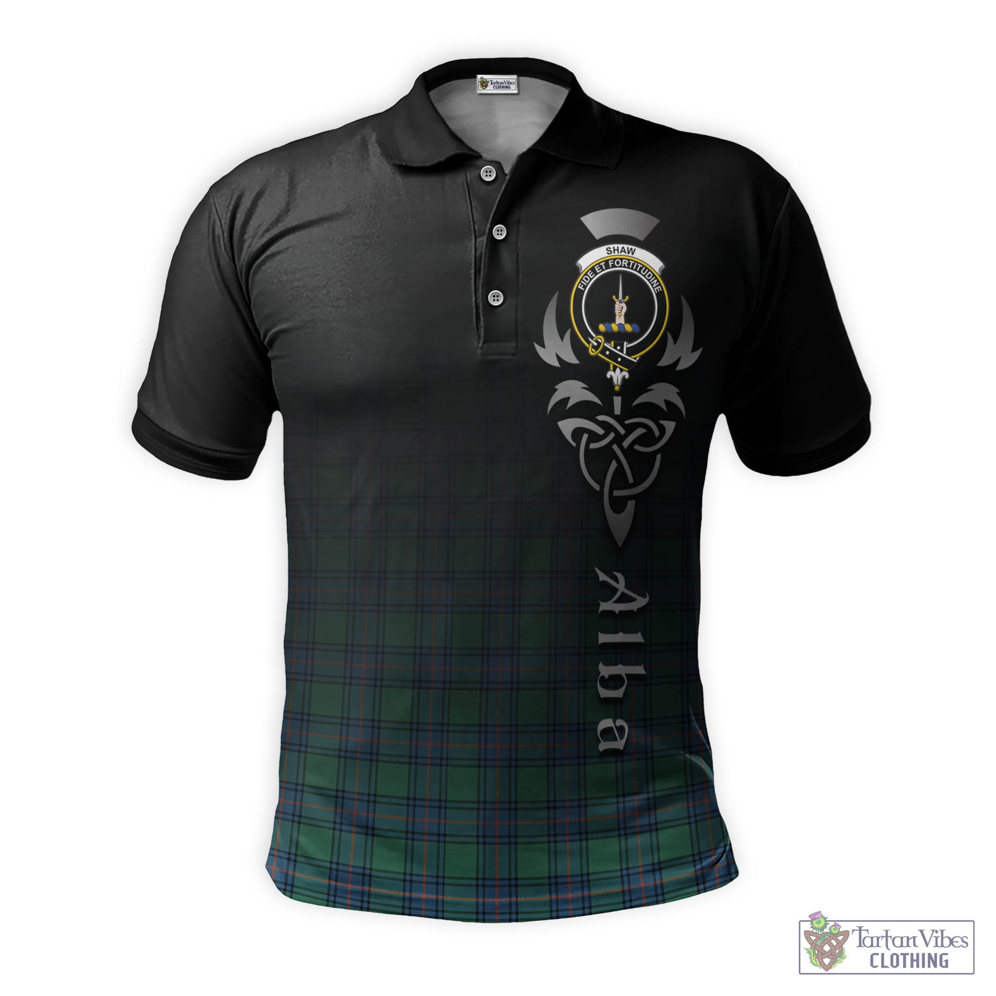 Tartan Vibes Clothing Shaw Ancient Tartan Polo Shirt Featuring Alba Gu Brath Family Crest Celtic Inspired