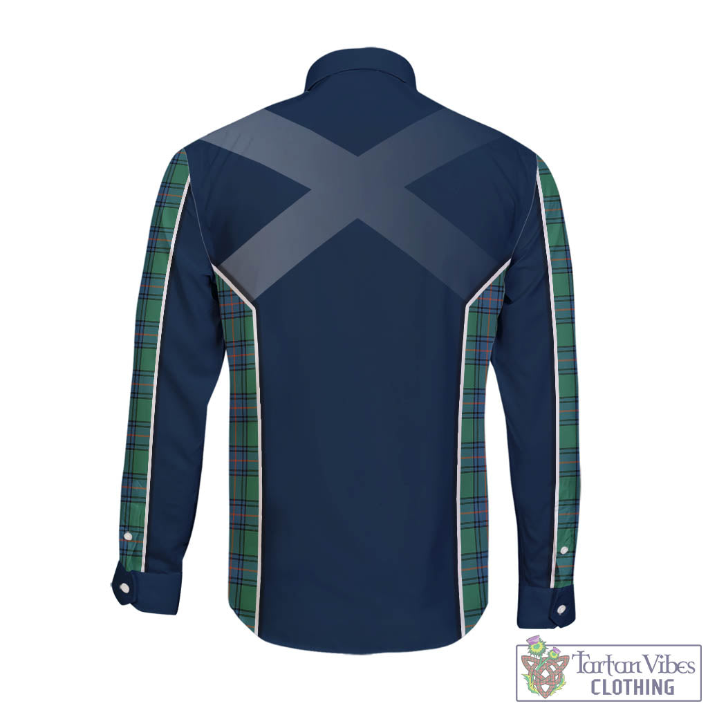 Tartan Vibes Clothing Shaw Ancient Tartan Long Sleeve Button Up Shirt with Family Crest and Scottish Thistle Vibes Sport Style