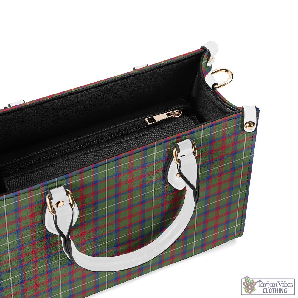 Tartan Vibes Clothing Shaw Green Modern Tartan Luxury Leather Handbags