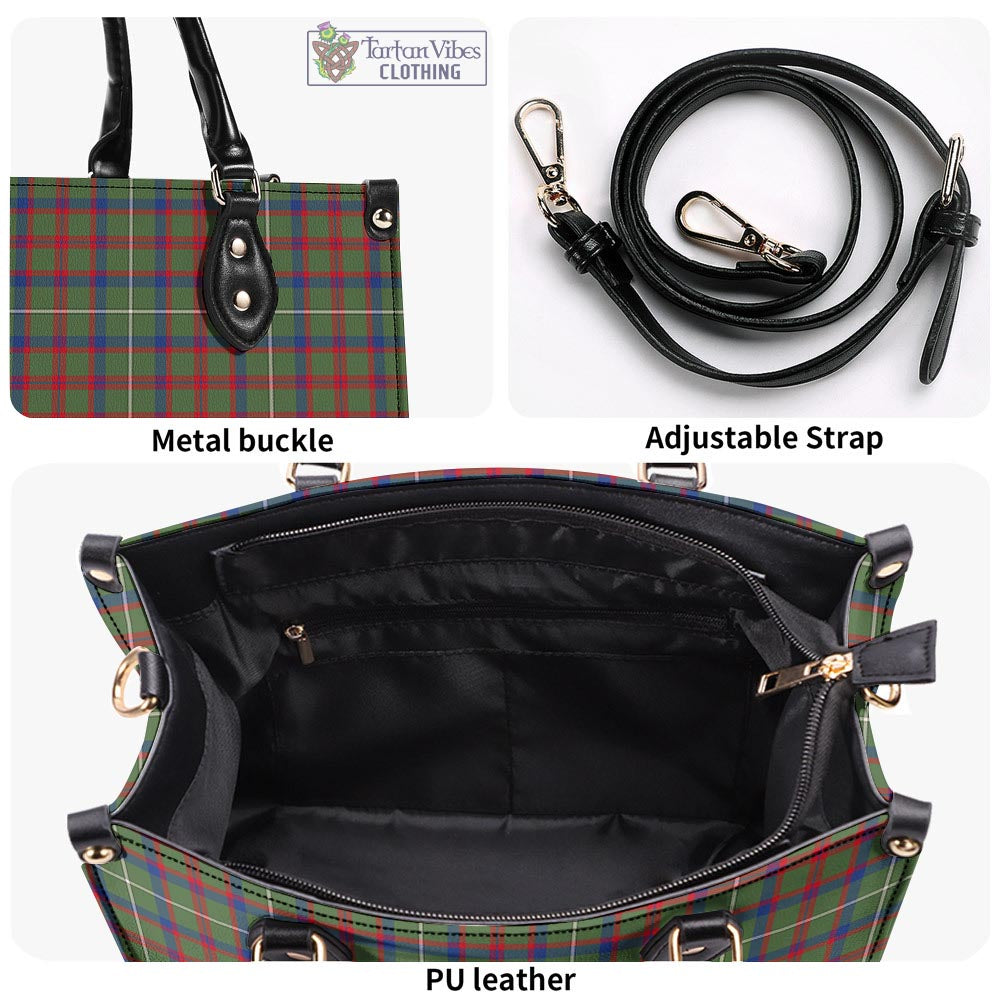 Tartan Vibes Clothing Shaw Green Modern Tartan Luxury Leather Handbags