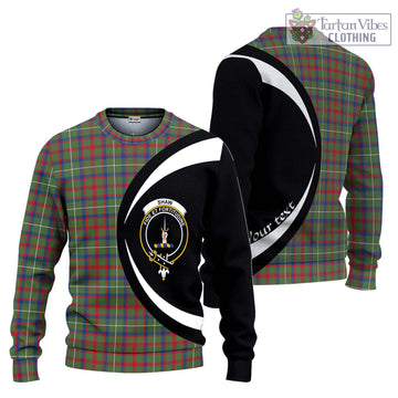 Shaw Green Modern Tartan Ugly Sweater with Family Crest Circle Style