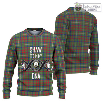 Shaw Green Modern Tartan Ugly Sweater with Family Crest DNA In Me Style