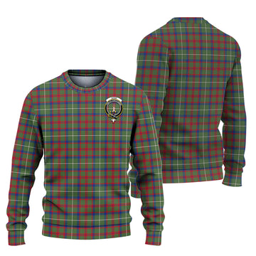 Shaw Green Modern Tartan Ugly Sweater with Family Crest