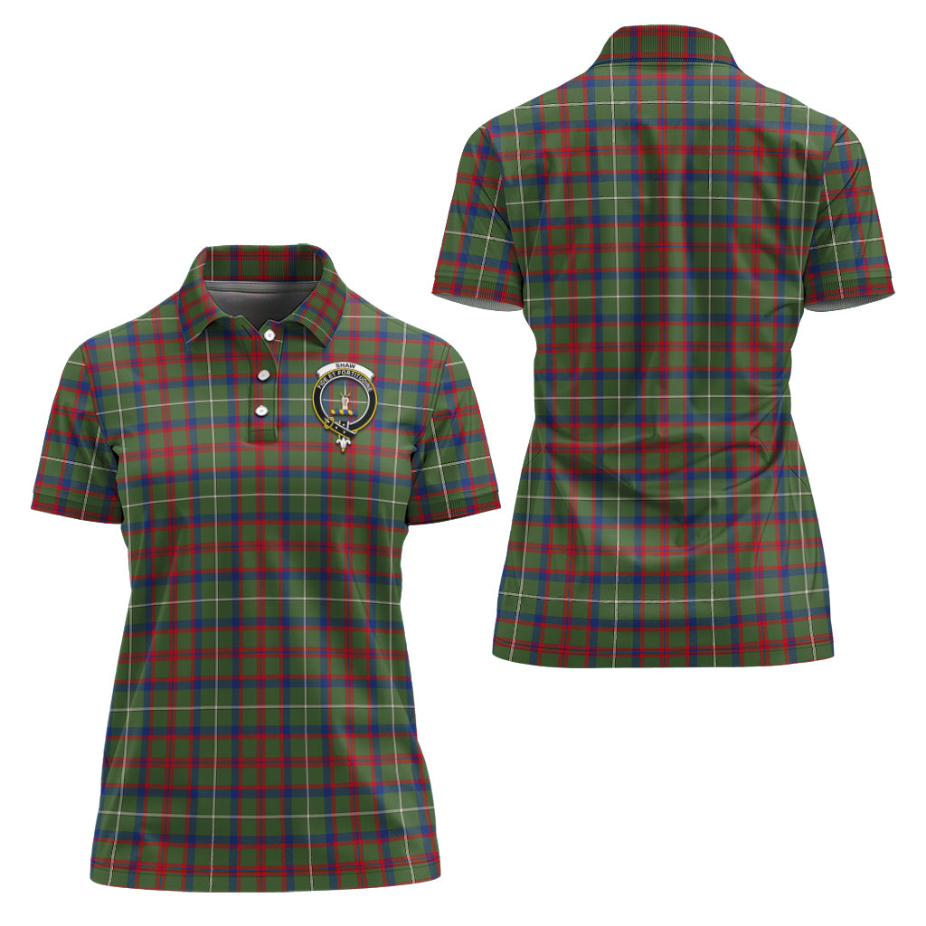 Shaw Green Modern Tartan Polo Shirt with Family Crest For Women Women - Tartan Vibes Clothing