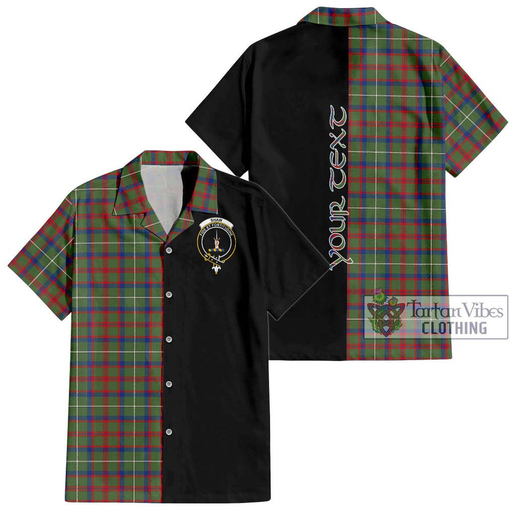 Shaw Green Modern Tartan Short Sleeve Button Shirt with Family Crest and Half Of Me Style Kid - Tartanvibesclothing Shop