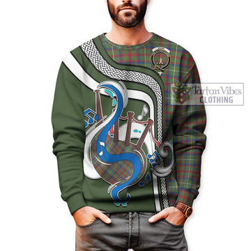 Shaw Green Modern Tartan Sweatshirt with Epic Bagpipe Style