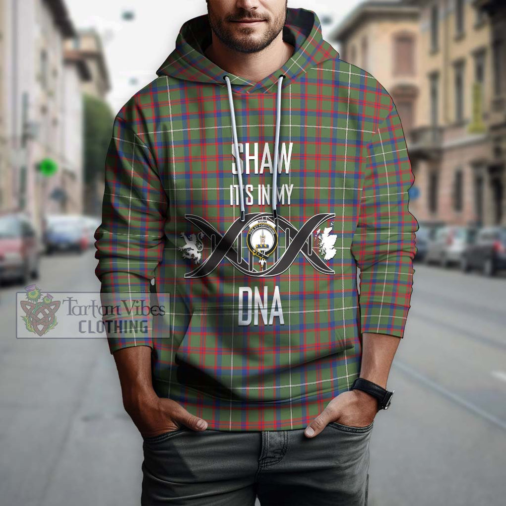 Shaw Green Modern Tartan Hoodie with Family Crest DNA In Me Style Pullover Hoodie - Tartanvibesclothing Shop