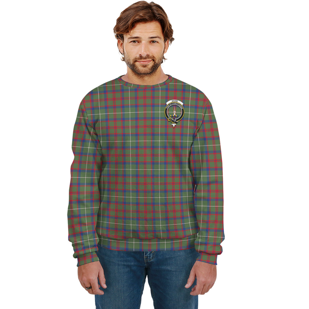 Shaw Green Modern Tartan Sweatshirt with Family Crest Unisex - Tartan Vibes Clothing