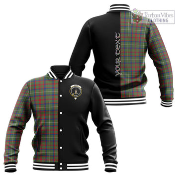 Shaw Green Modern Tartan Baseball Jacket with Family Crest and Half Of Me Style