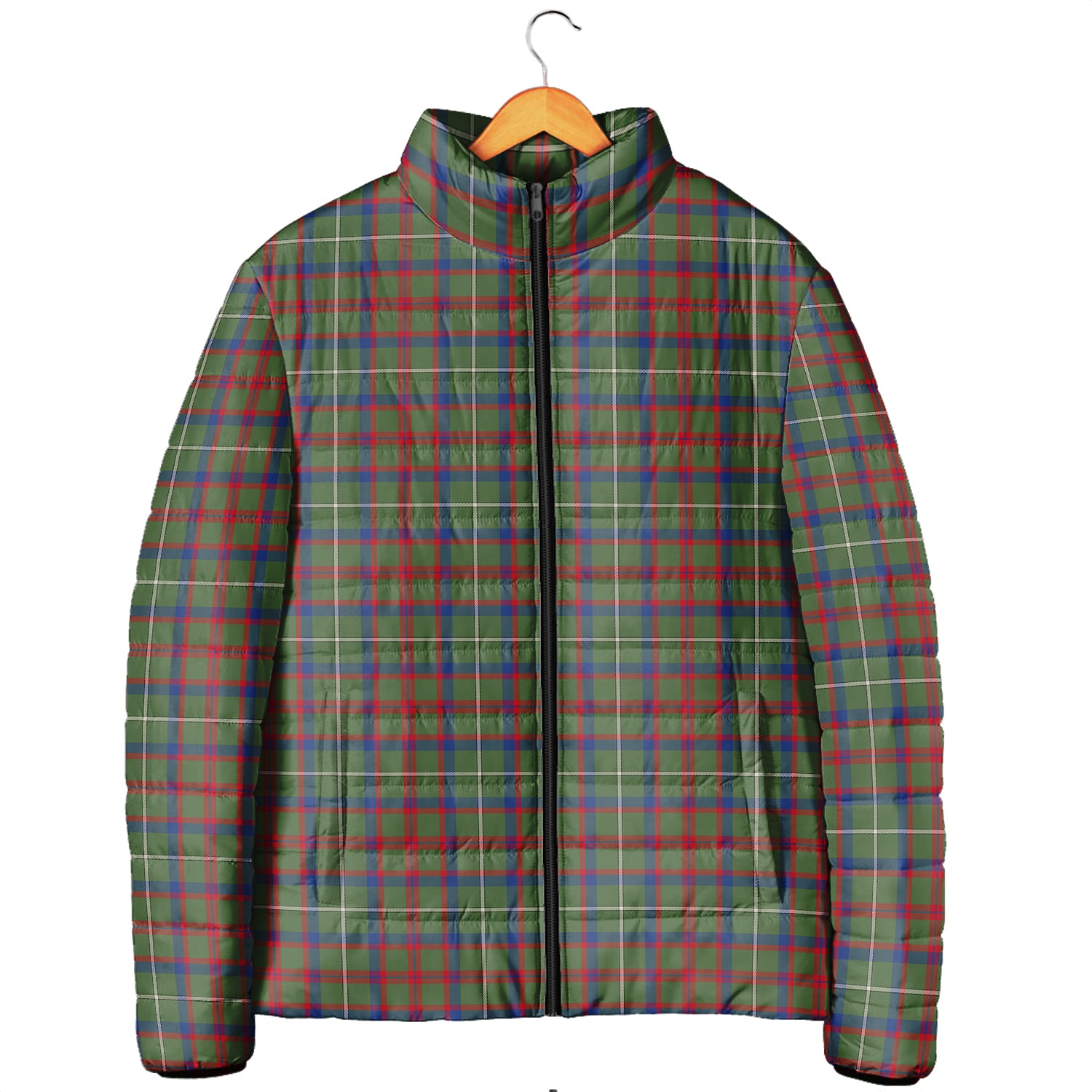 Shaw Green Modern Tartan Padded Jacket Men's Padded Jacket - Tartan Vibes Clothing