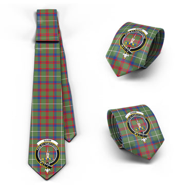 Shaw Green Modern Tartan Classic Necktie with Family Crest