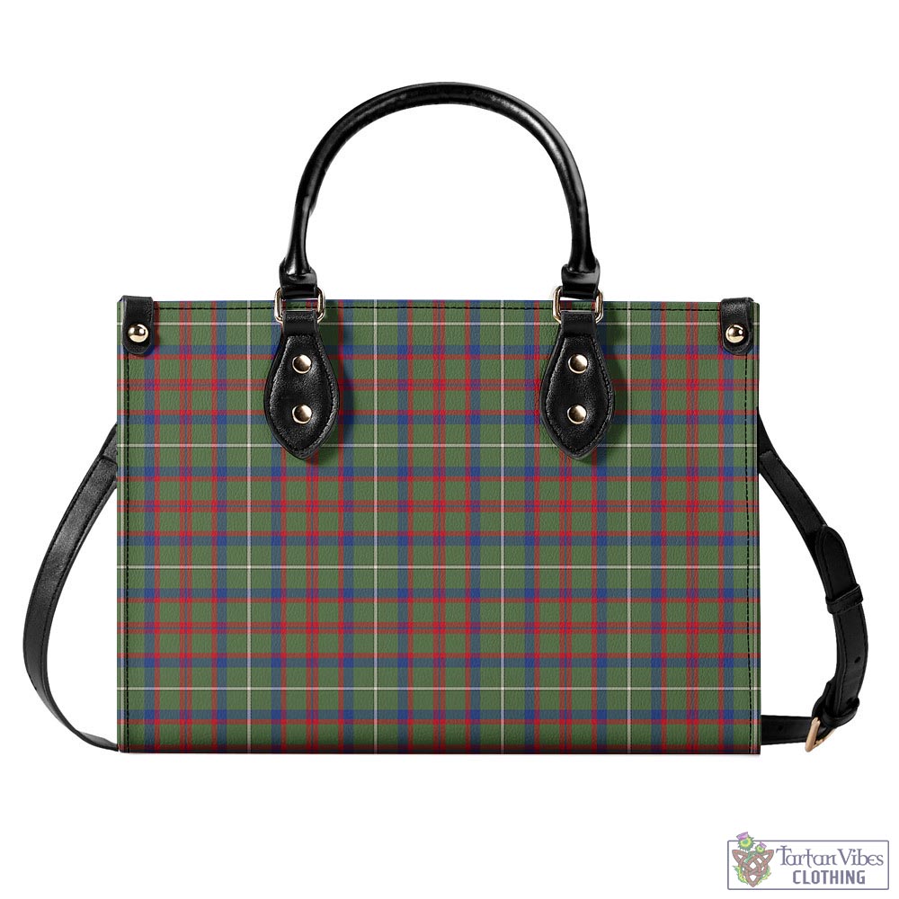 Tartan Vibes Clothing Shaw Green Modern Tartan Luxury Leather Handbags