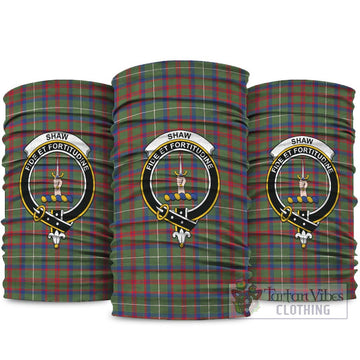 Shaw Green Modern Tartan Neck Gaiters, Tartan Bandanas, Tartan Head Band with Family Crest