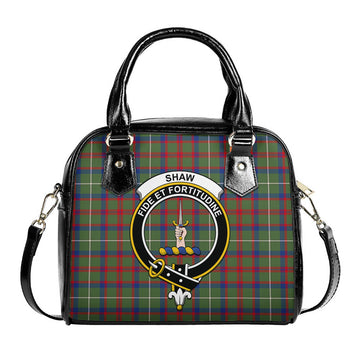 Shaw Green Modern Tartan Shoulder Handbags with Family Crest