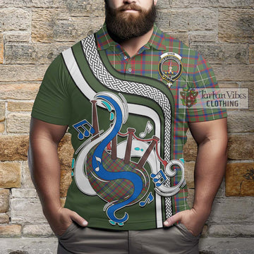 Shaw Green Modern Tartan Polo Shirt with Epic Bagpipe Style