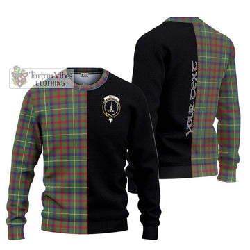 Shaw Green Modern Tartan Ugly Sweater with Family Crest and Half Of Me Style