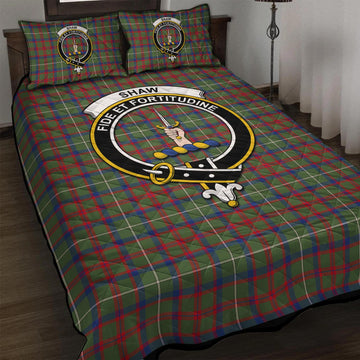 Shaw Green Modern Tartan Quilt Bed Set with Family Crest