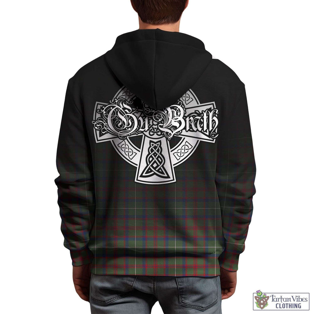 Tartan Vibes Clothing Shaw Green Modern Tartan Hoodie Featuring Alba Gu Brath Family Crest Celtic Inspired