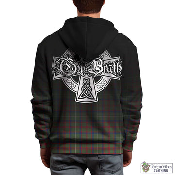 Shaw Green Modern Tartan Hoodie Featuring Alba Gu Brath Family Crest Celtic Inspired