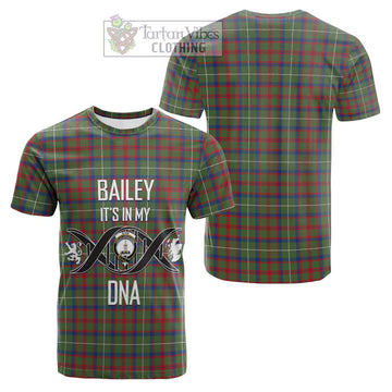 Shaw Green Modern Tartan Cotton T-shirt with Family Crest DNA In Me Style