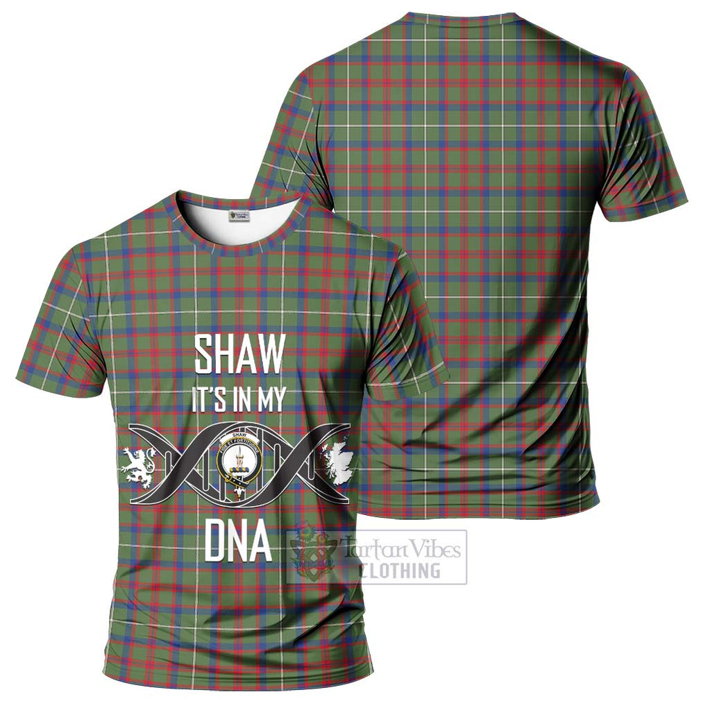 Shaw Green Modern Tartan T-Shirt with Family Crest DNA In Me Style - Tartan Vibes Clothing