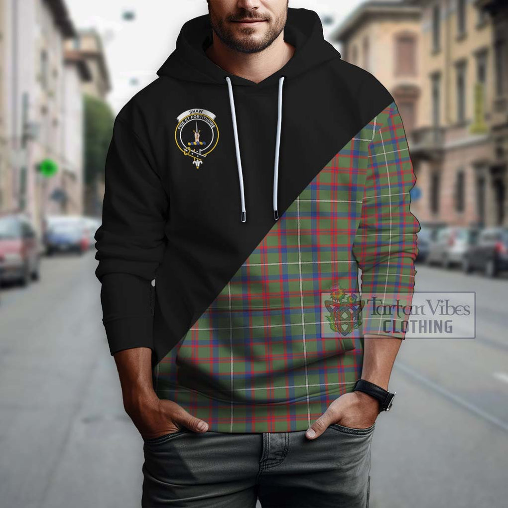 Shaw Green Modern Tartan Hoodie with Family Crest and Military Logo Style - Tartanvibesclothing Shop