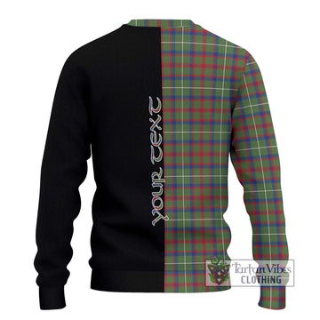 Shaw Green Modern Tartan Ugly Sweater with Family Crest and Half Of Me Style