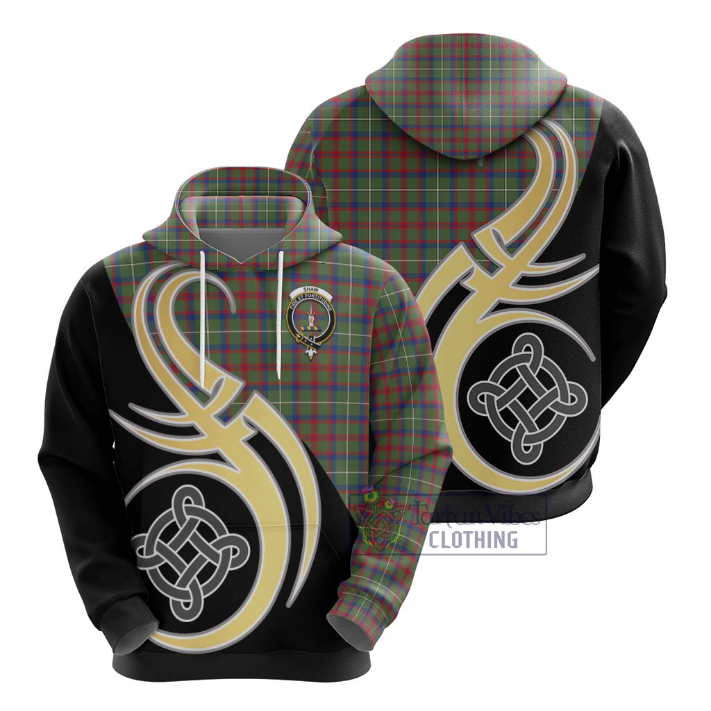 Shaw Green Modern Tartan Hoodie with Family Crest and Celtic Symbol Style - Tartan Vibes Clothing