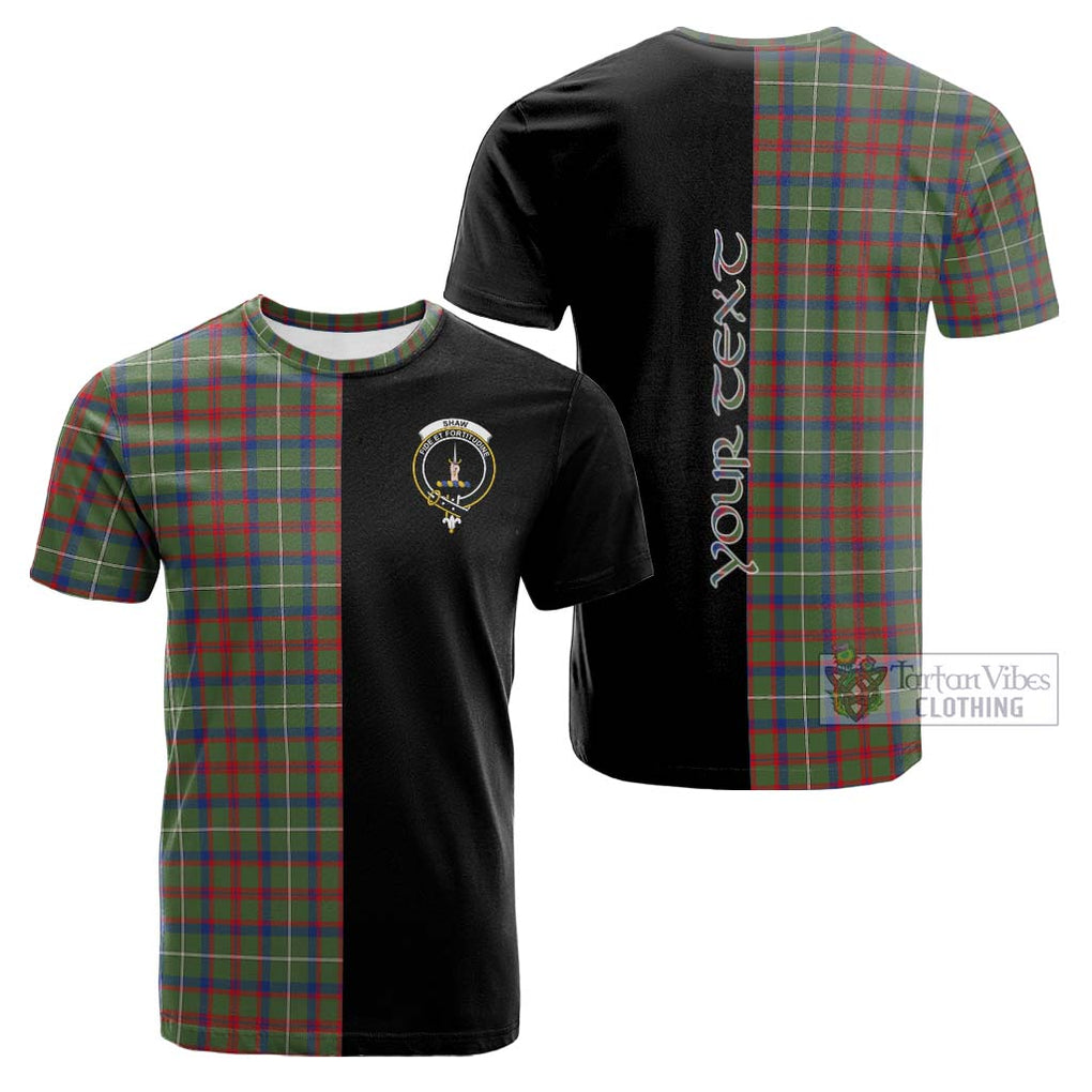 Tartan Vibes Clothing Shaw Green Modern Tartan Cotton T-shirt with Family Crest and Half Of Me Style