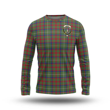 Shaw Green Modern Tartan Long Sleeve T-Shirt with Family Crest