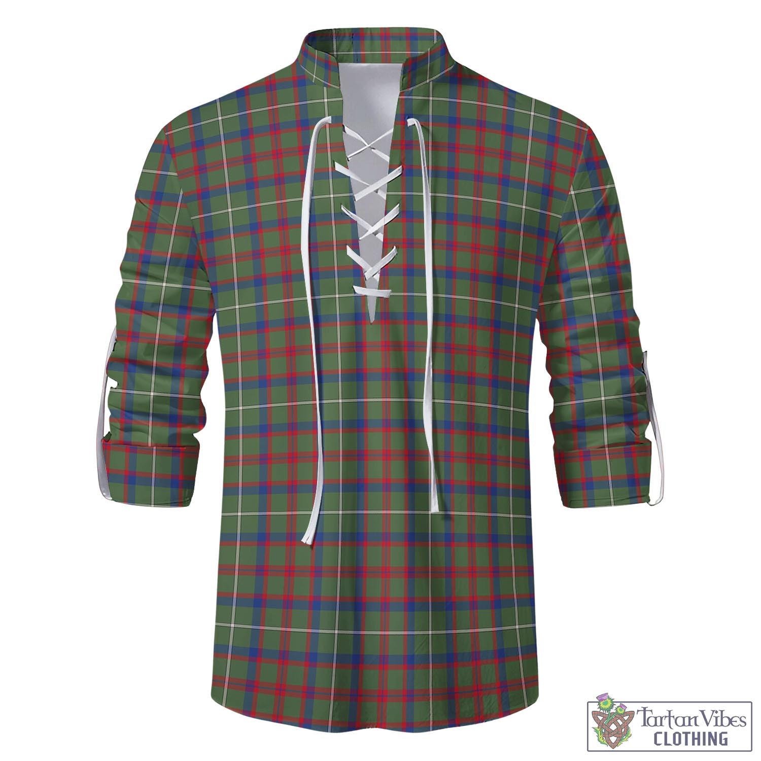 Tartan Vibes Clothing Shaw Green Modern Tartan Men's Scottish Traditional Jacobite Ghillie Kilt Shirt