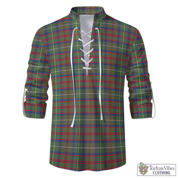 Shaw Green Modern Tartan Men's Scottish Traditional Jacobite Ghillie Kilt Shirt