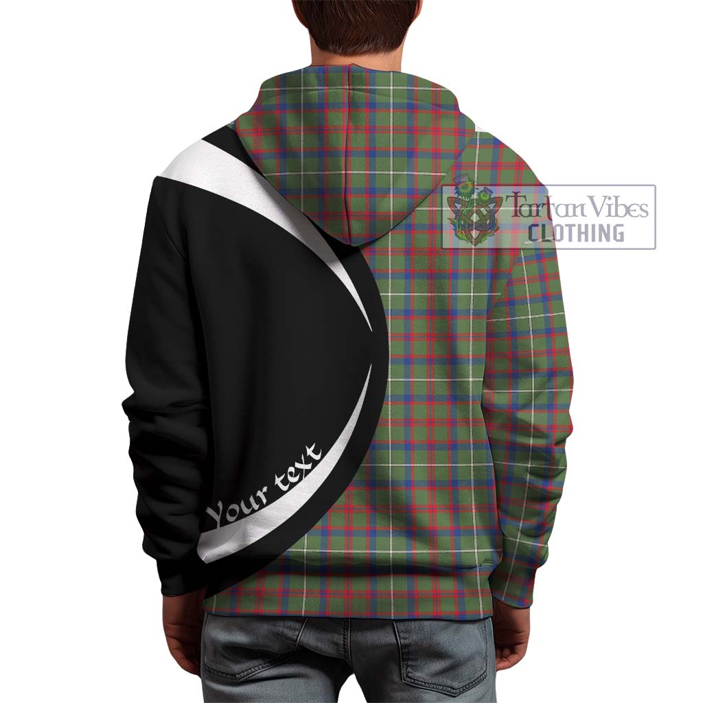 Shaw Green Modern Tartan Hoodie with Family Crest Circle Style - Tartan Vibes Clothing