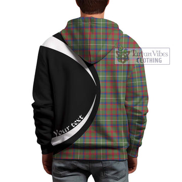 Shaw Green Modern Tartan Hoodie with Family Crest Circle Style