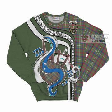 Shaw Green Modern Tartan Sweatshirt with Epic Bagpipe Style