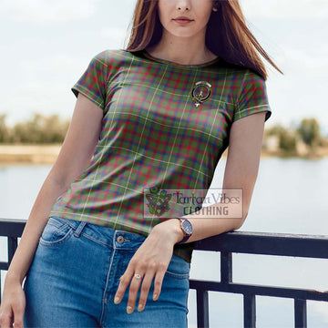 Shaw Green Modern Tartan Cotton T-Shirt with Family Crest