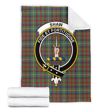 Shaw Green Modern Tartan Blanket with Family Crest