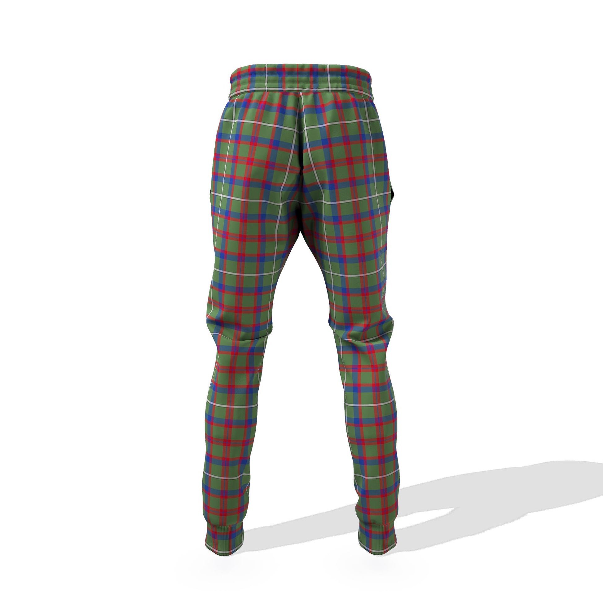 Shaw Green Modern Tartan Joggers Pants with Family Crest - Tartanvibesclothing Shop